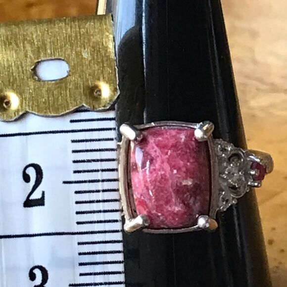 Norwegian Thulite Sterling Silver Ring Size 10 - Picture 4 of 9
